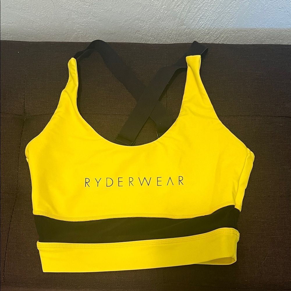 #1195=Ryderwear Women's Yellow Sports Bra